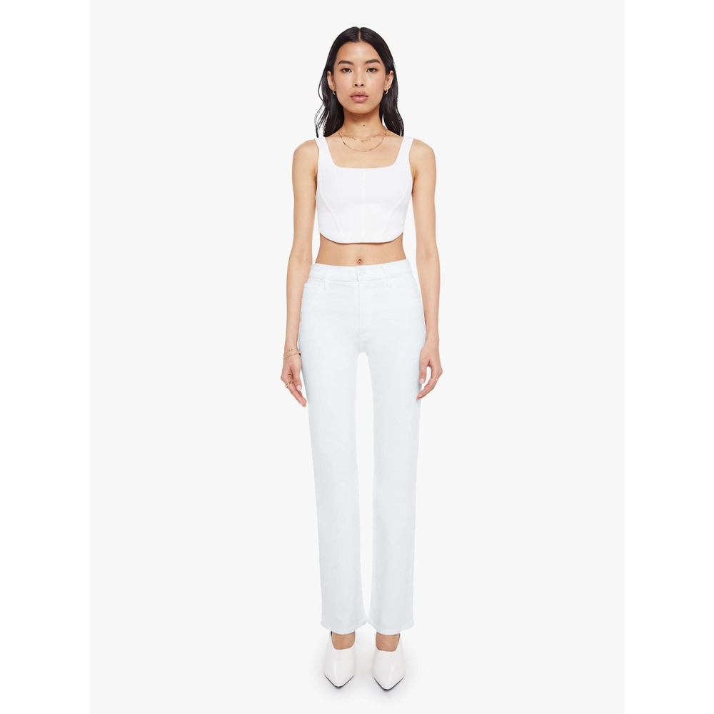 MOTHER Superior Lil Kick It Jeans Totally Innocent White High Rise Flare 29